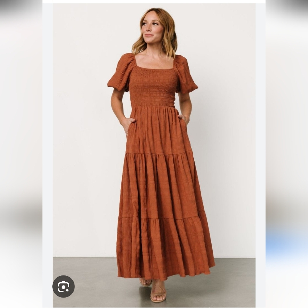 Baltic Born Amaya Smocked Maxi Dress - Sandstone - 1XL